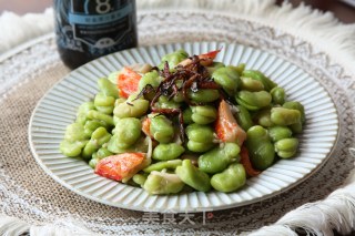 葱油蟹柳蚕豆的做法步调：11