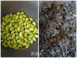 紫苏毛豆的做法步调：1