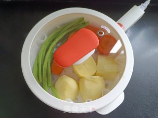 豇豆土豆沙推的做法步调：2