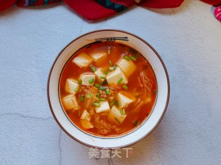 娃娃菜蕃茄豆腐汤的做法步调：12
