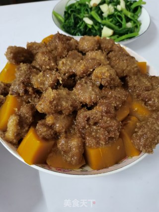 北瓜粉蒸肉的做法步调：6