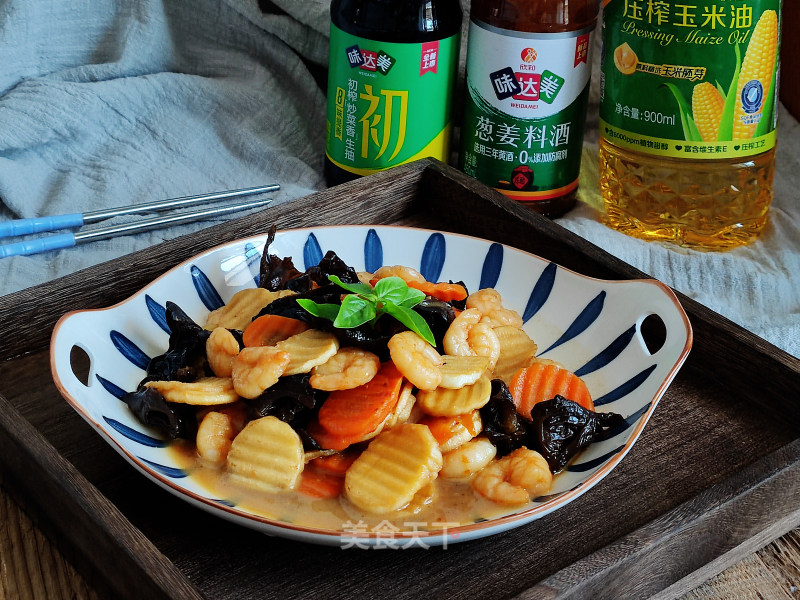 小炒纯蔬虾仁的做法