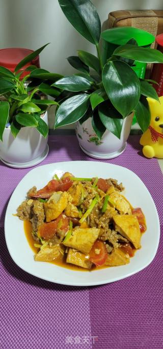 番茄豆腐烧肉的做法步调：12