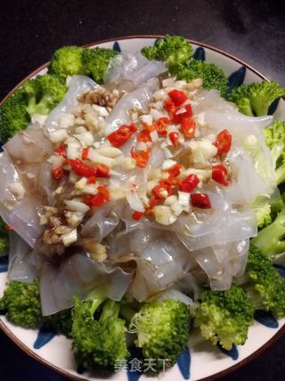 西兰花拌粉皮的做法步调：4