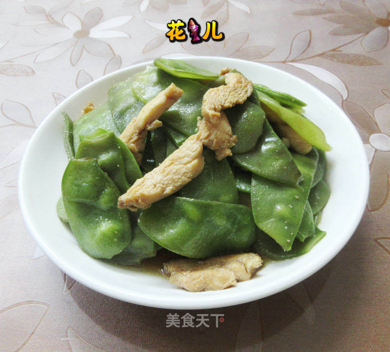 鸡胸肉炒藊豆的做法
