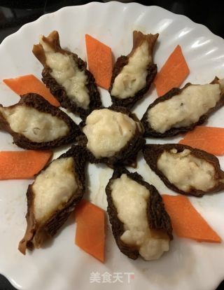 蝦滑釀羊肚菌的做法步调：5