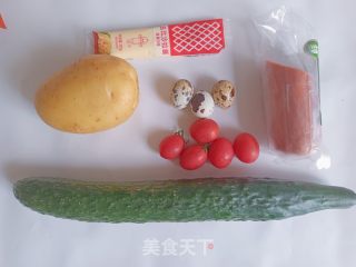 黄瓜土豆泥沙推寿司的做法步调：1