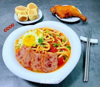 番茄午饭肉煎蛋黑冬里的做法步调：12