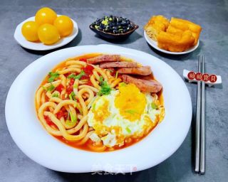 番茄午饭肉煎蛋黑冬里的做法步调：16