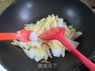家山笋炒年夜娃娃菜的做法步调：13