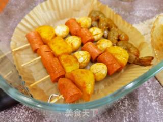 氛围炸锅版/土豆水腿年夜虾撸串的做法步调：6