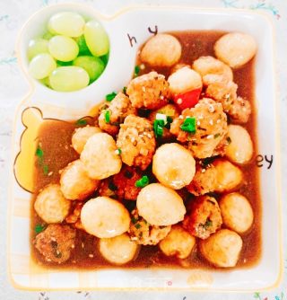 肉丸烧鹌鹑蛋的做法步调：10