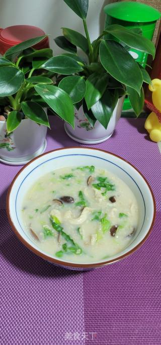 死菜鸡丝喷鼻菇燕麦粥的做法步调：11