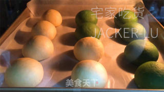 单色椰蓉餐包，柔嫩推丝，浓浓椰喷鼻，清爽抹茶，好吃得停没有下去！的做法步调：22