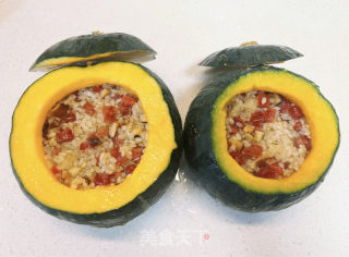北瓜糯米腊味饭的做法步调：5