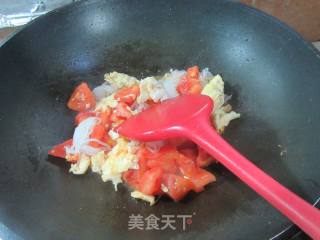 番茄鸡蛋炒魔芋结的做法步调：8