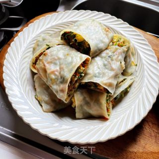韭菜鸡蛋滋卷的做法步调：12