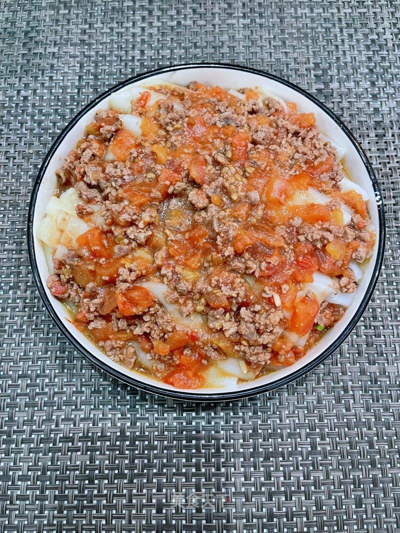 番茄牛肉酱蒸陈村粉的做法