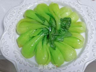 蚝油喷鼻菇炒油菜的做法步调：7