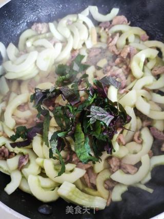 紫苏肉丝炒利剑瓜的做法步调：8