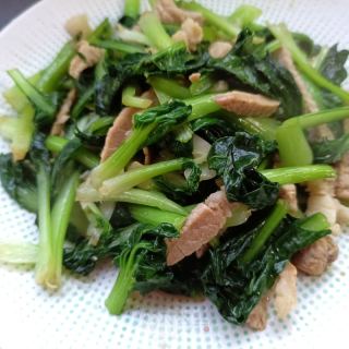 煮肉炒黑塌菜的做法步调：12