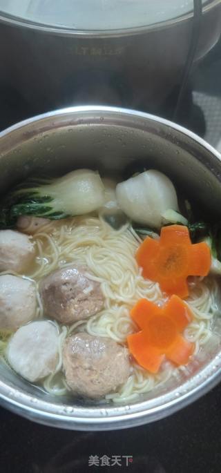丸子煮竹降鸡蛋里的做法步调：6