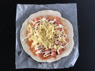脚抓饼流心早饭卷的做法步调：3