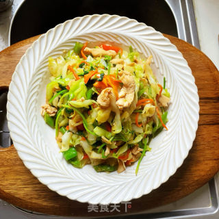 包菜炒鸡胸肉的做法步调：11