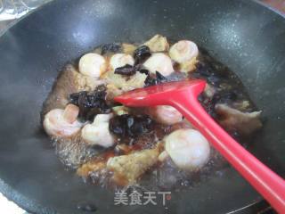 乌木耳蘑菇烧烤麸的做法步调：8