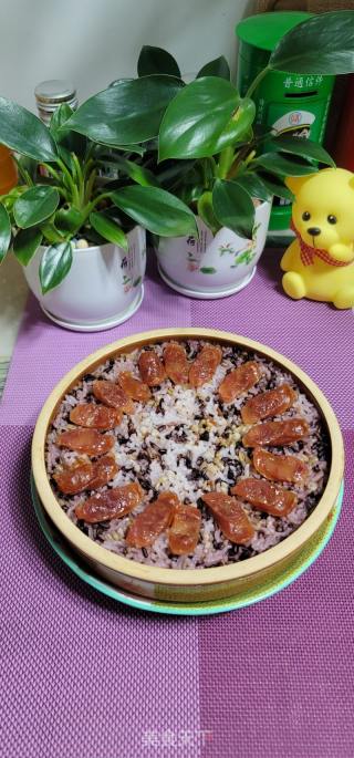 香肠蒸五谷饭的做法步调：11