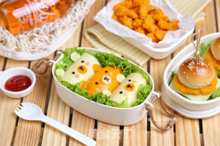 小熊芝士饭团+芝士炸鸡堡的做法步调：11