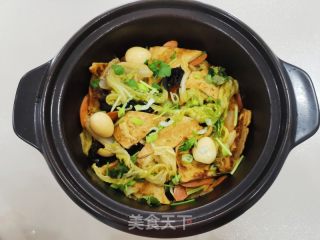 沙锅利剑菜豆腐煲的做法步调：10