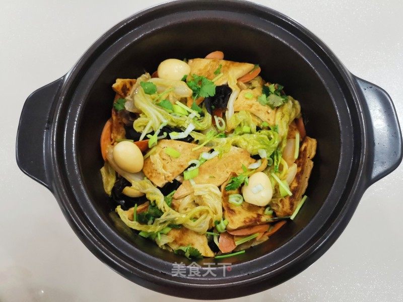 沙锅利剑菜豆腐煲的做法