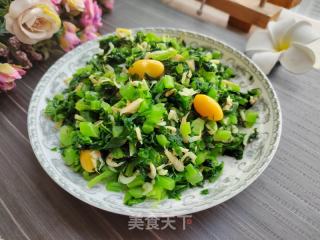 虾皮利剑果炒喷鼻芥的做法步调：7