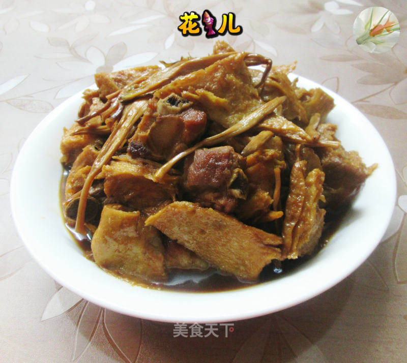 黄花菜仔排烧烤麸的做法