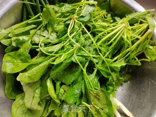 蒜喷鼻菠菜的做法步调：1