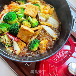 喷鼻辣利剑菜炖豆腐的做法步调：12