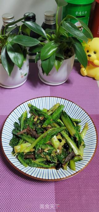 豆豉鲮鱼炒油麦菜的做法步调：10