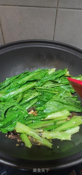 豆豉鲮鱼炒油麦菜的做法步调：7