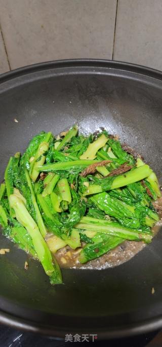 豆豉鲮鱼炒油麦菜的做法步调：8