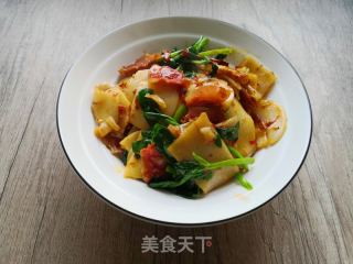 腊肉炒饵块的做法步调：12