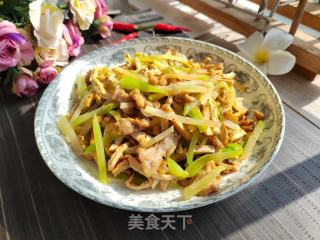 苤蓝豆干炒肉丝的做法步调：7