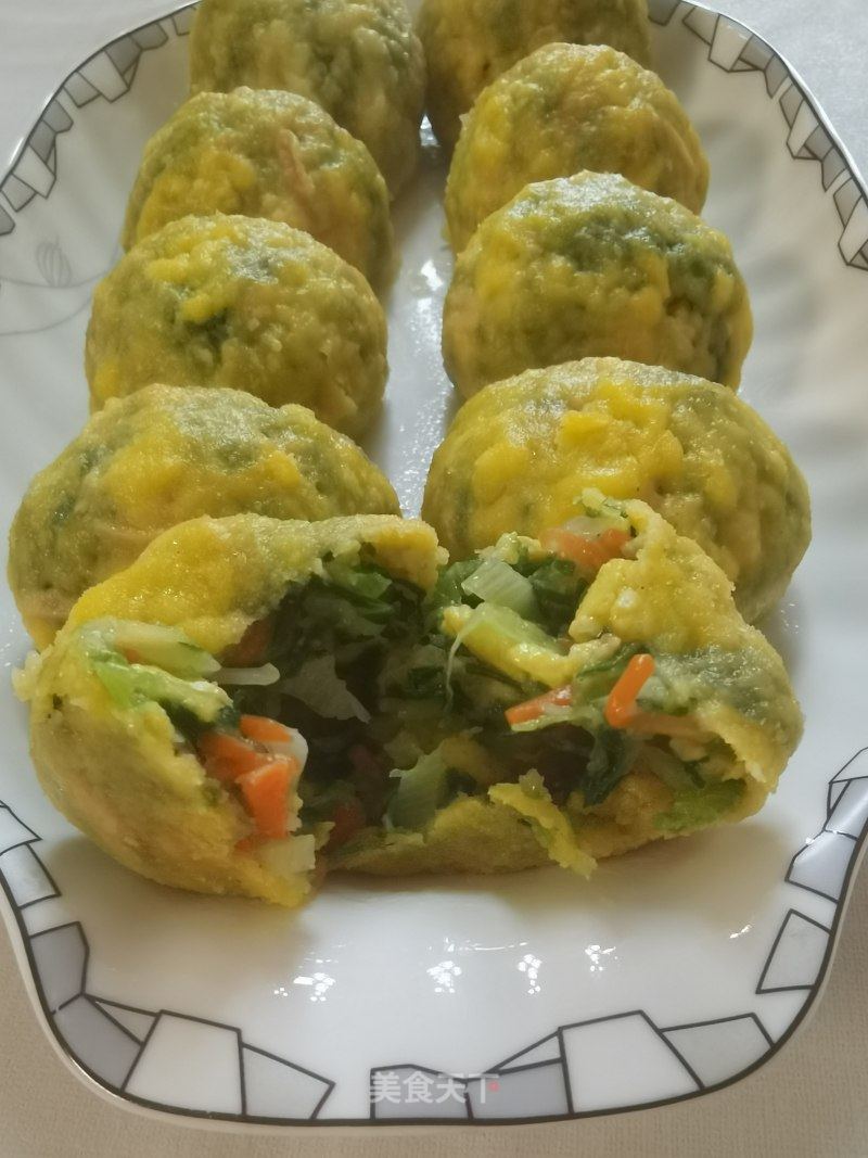 玉米里菜团子的做法
