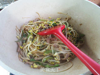 椒肉丝炒黄芽菜的做法步调：10