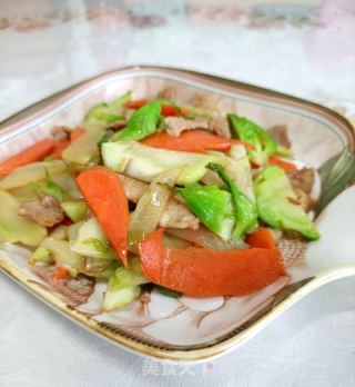 粗肉片炒女菜的做法步调：12
