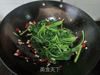 炝炒菠菜的做法步调：7