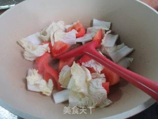 明白菜番茄荞麦里的做法步调：3