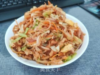 肉丝炒饼的做法步调：19