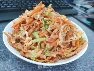 肉丝炒饼的做法步调：18