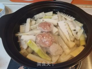 竹笋丸子汤的做法步调：21